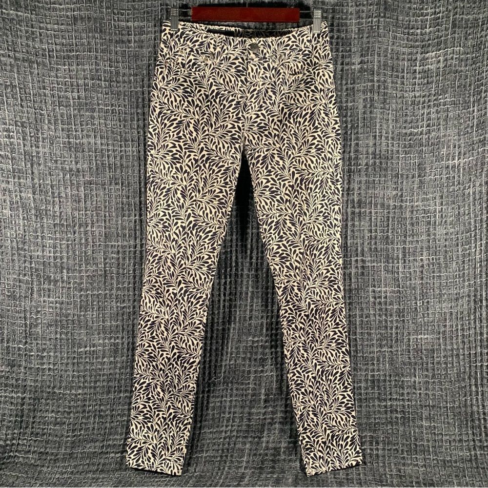 J CREW Black and White Midrise Toothpick Pants Waist 26 Regular #780